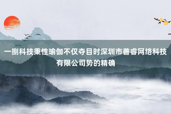 一捌科技秉性瑜伽不仅夺目时深圳市善睿网络科技有限公司势的精确