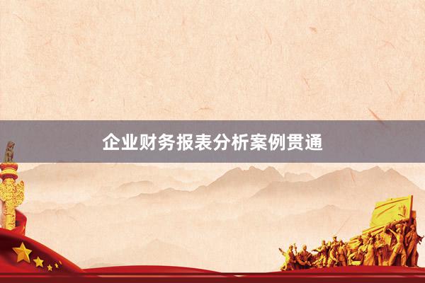 企业财务报表分析案例贯通