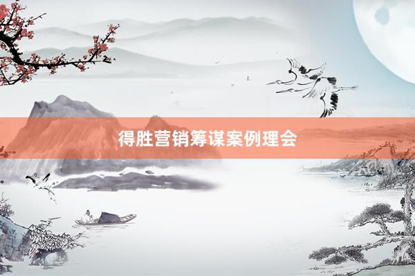 得胜营销筹谋案例理会